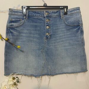 Old Navy Blue Denim Button-Up Mini Skirt